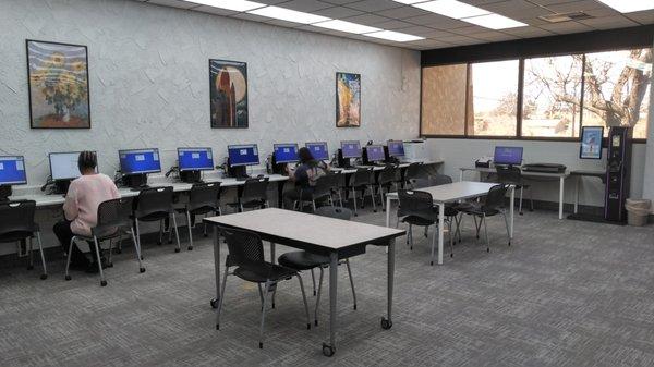 This is the computer area and some tables.  You can see how tranquil the atmosphere inside can be.