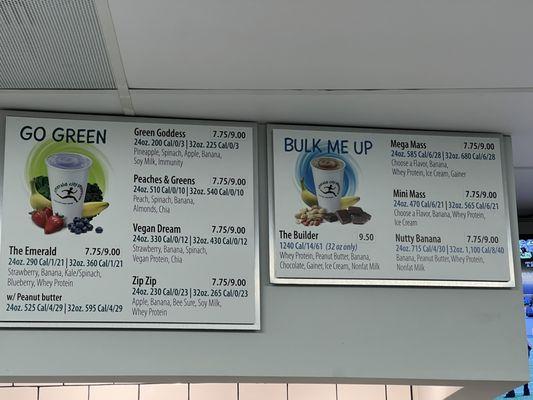 Go Green & Bulk Me Up Menu Board