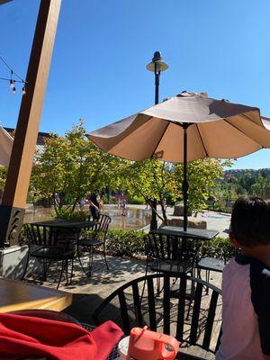 Splash pad view from the patio