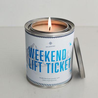 Our weekend Lift Ticket adventure candle