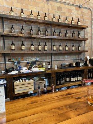 The bar area in the tasting room.