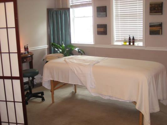 Large treatment room with lots of natural light