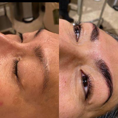 Lash lift and eyebrow lamination