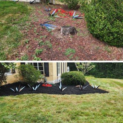 Mulch bed installation.