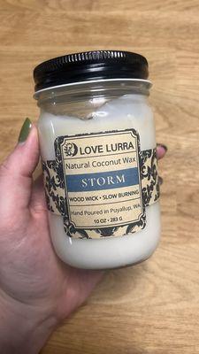 Storm scented wood wick candle