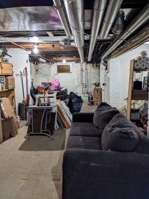 Before (most of our junk in the basement)