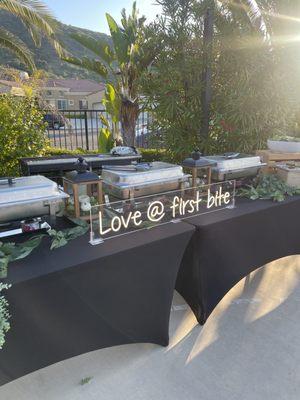 Wedding buffet setup