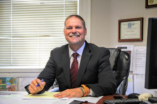 Attorney Mike Kelly in his office