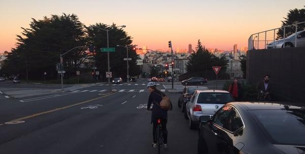 View from the bike in the late afternoon