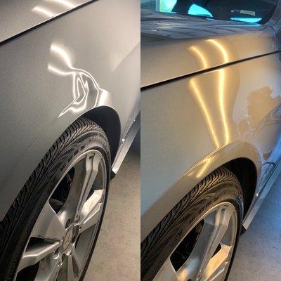 Very satisfied customer with this Mercedes fender repair!