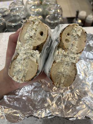 Everything Bagel & Garlic & Herb Cream Cheese Schmear