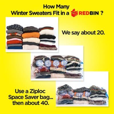 Yay-Spring...time to pack up winter clothes, but how many sweaters can I pack in a RedBin?