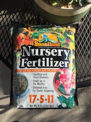 My bonus! A free bag of fertilizer!