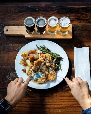 Schnitzel & beer sampler.