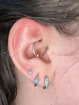 Third earlobe is most recent piercing (but all of mine were pierced at Deep Roots...)