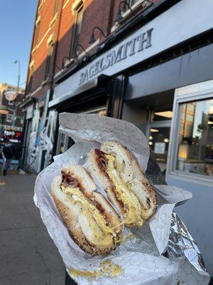 Bacon egg and cheese bagel