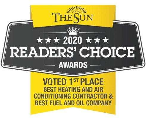 Voted the #1 Heating and A/C Contractor and the #1 Fuel and Oil Company by the Westerly Sun