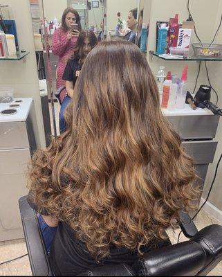 Balayage hair after photo