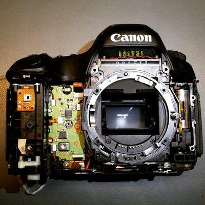 Canon camera on the bench