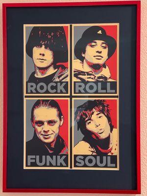 A British rock band, The Stone Roses, print, framed artfully by Brent