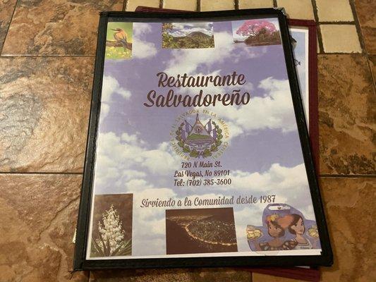 Menu cover