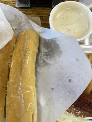 Cuban bread with cafe con leche