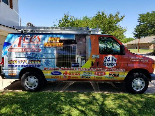 Service van equipped to handle almost every repair on the spot.