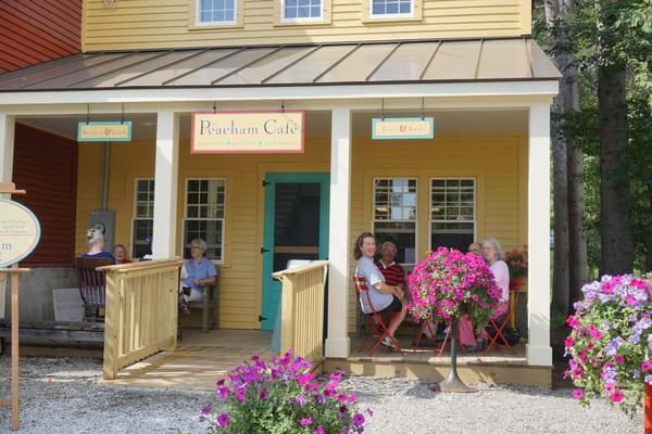 Peacham Café, on a sunny day.