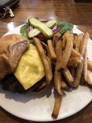 Cheeseburger and fries