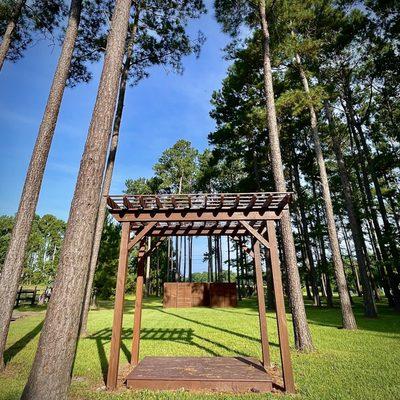 Wedding arbor on the lawn