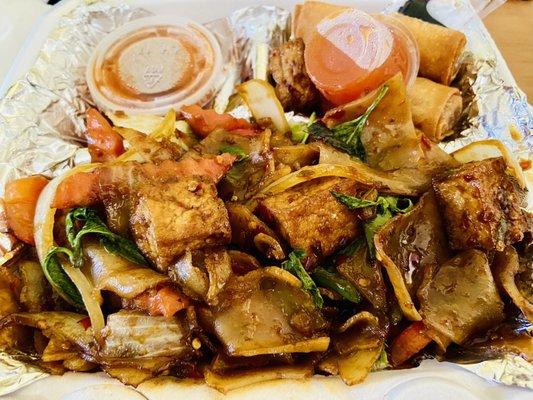 Pad Kee Mow or Drunken Noodle - 5x spicy with tofu