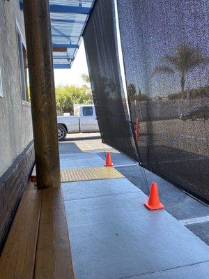 Nice shady outdoor waiting area