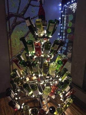 Creative Christmas tree at Crush Wine Bar