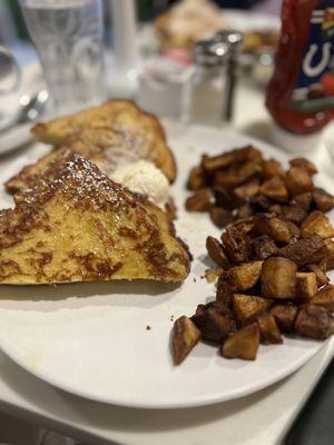 Brioche French Toast with breakfast potatoes