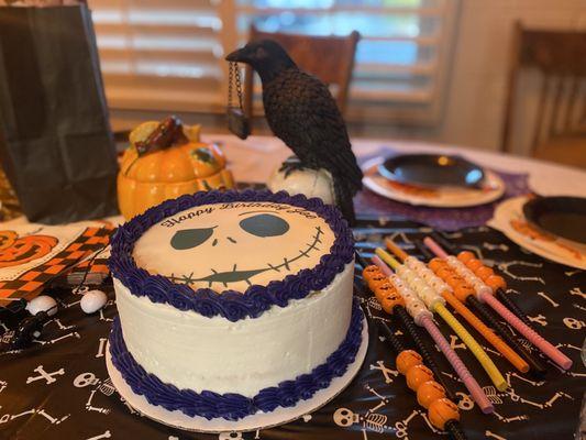 Shout out to the Bel air bakery- the cake was delicious, Jack skeleton turned out amazing.  Opted for the buttercream, was amazing.