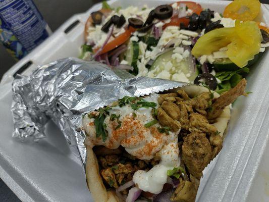 Chicken shawarma gyro and salad were both awwwesome!