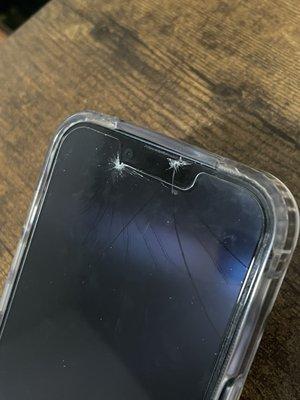 Cracked screen.