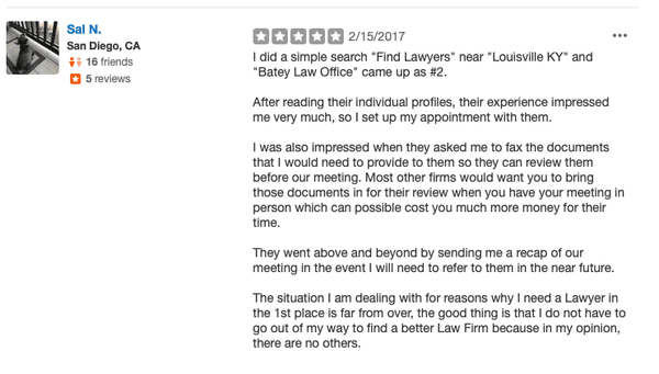 Review from client