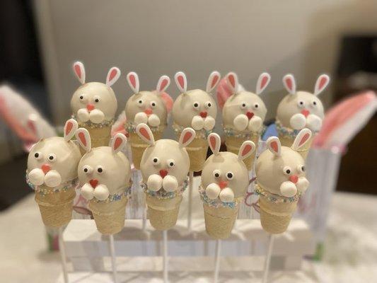 cake pop bunnies for Easter