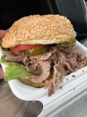 Roast beef sandwich $7.99