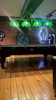 Pool table in lounge area