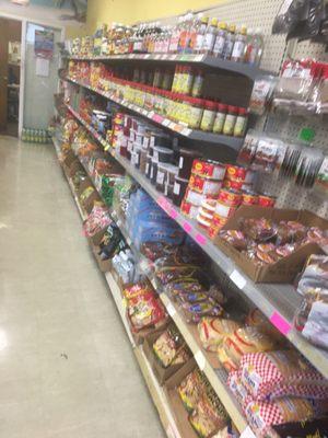 Inside the grocery bread section all the goodies you would like to find.