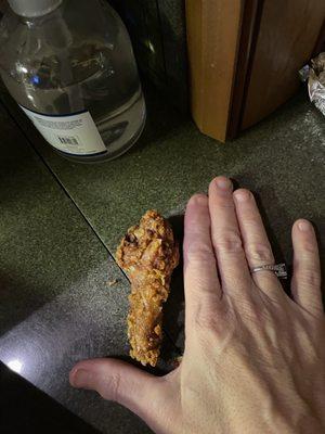 Tiny fried chicken leg. Waste of money.