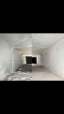 Before and after air ducts cleaning