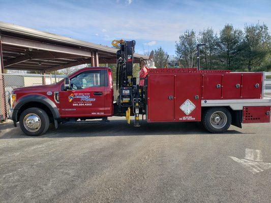 Propane Crane Truck - easily install up to 1,000 gallon tanks