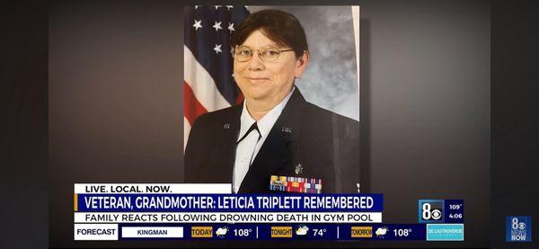 RIP Veteran Leticia Triplett who tragically lost her life in LVAC pool while people just walked around her.