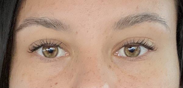 Lash lift/ brow tint/ wax. I have some mascara on.