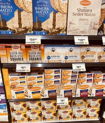 Wide variety of every type of matzoh