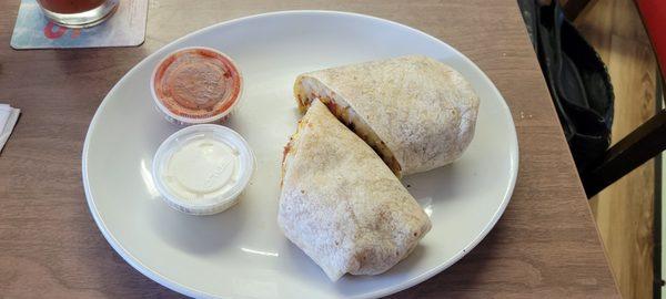 Portuguese Sausage Breakfast Burrito