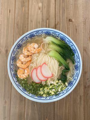 Slow cooked shrimp noodle soup!